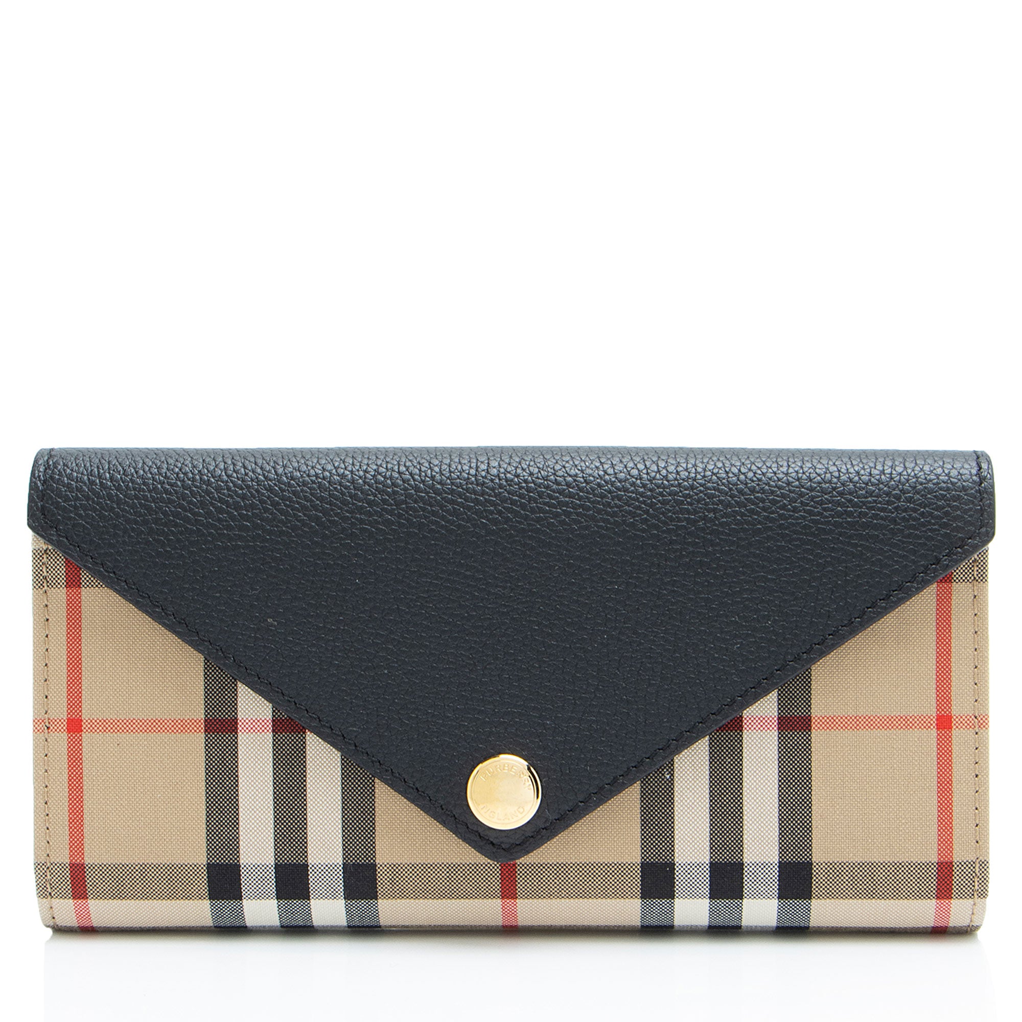 Burberry Check Calfskin Halton Continental Wallet
