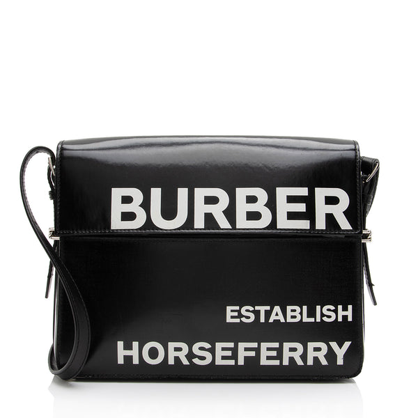 Burberry Coated Canvas Horseferry Print Grace Large Flap Bag (SHF-8i3NQl)
