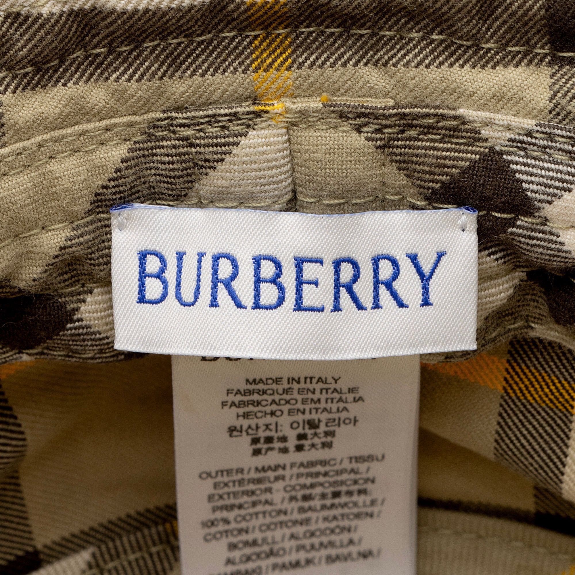 Burberry Cotton Check Bucket Hat - Size M