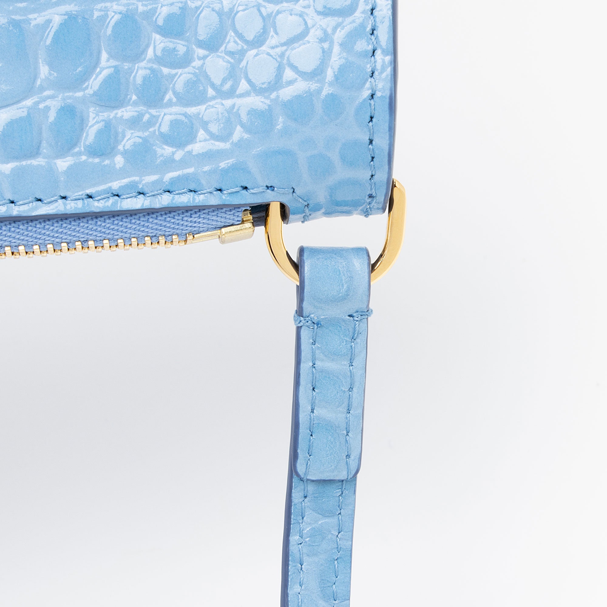 Burberry Croc Embossed Calfskin TB Mini Pouch