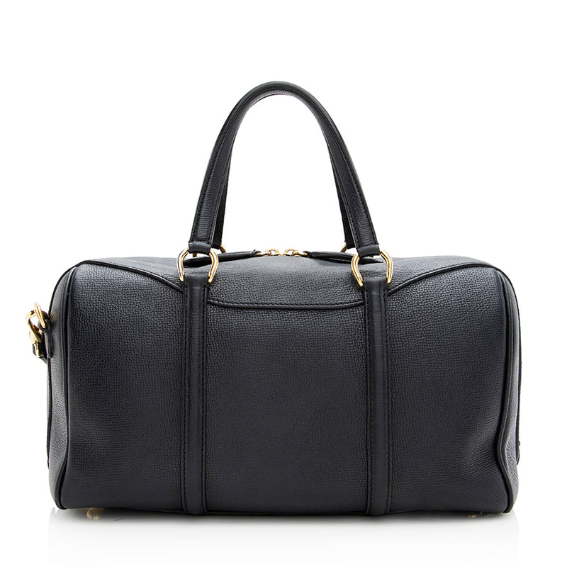 Burberry Leather Alchester Bowling Bag SHF 19705 LuxeDH