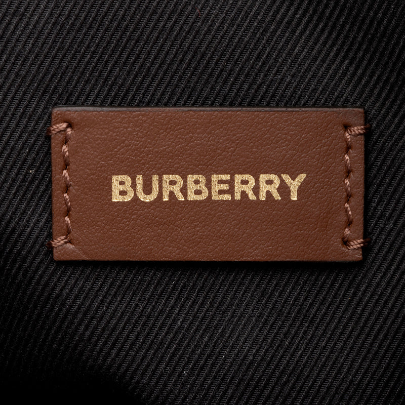 Burberry E-Canvas House Check Medium Bowling Bag (SHF-qWmn3K)