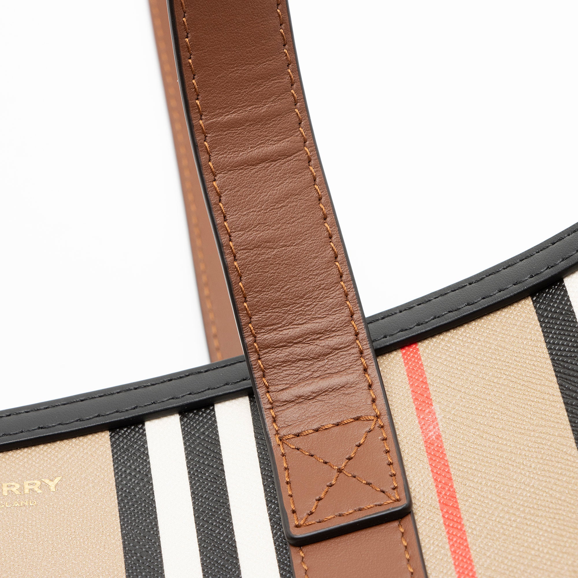 Burberry E-Canvas Icon Stripe Tote
