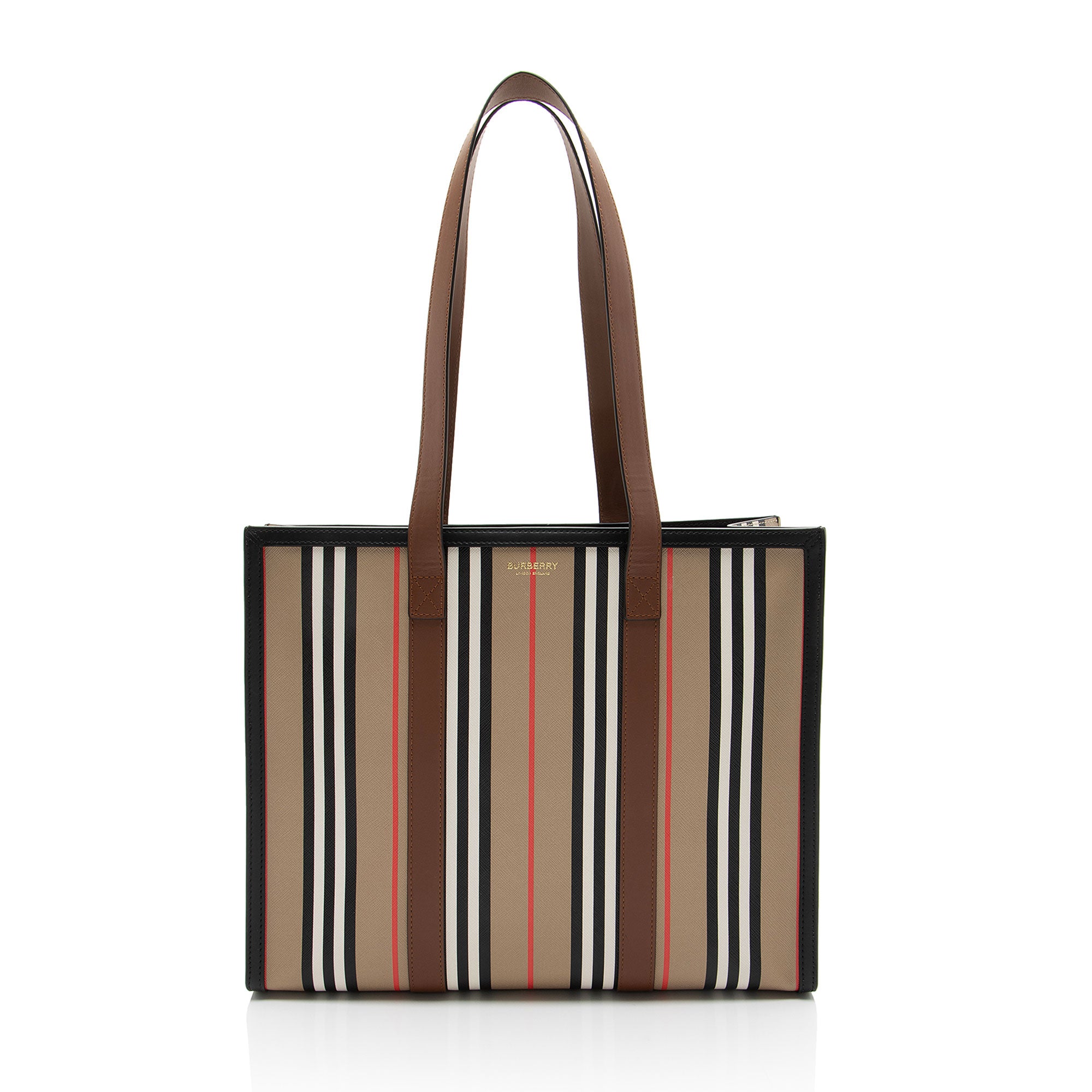 Burberry E-Canvas Icon Stripe Tote