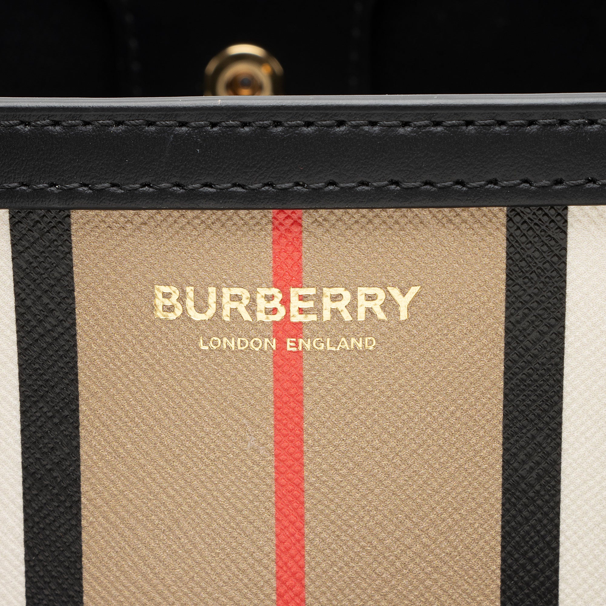 Burberry E-Canvas Icon Stripe Tote