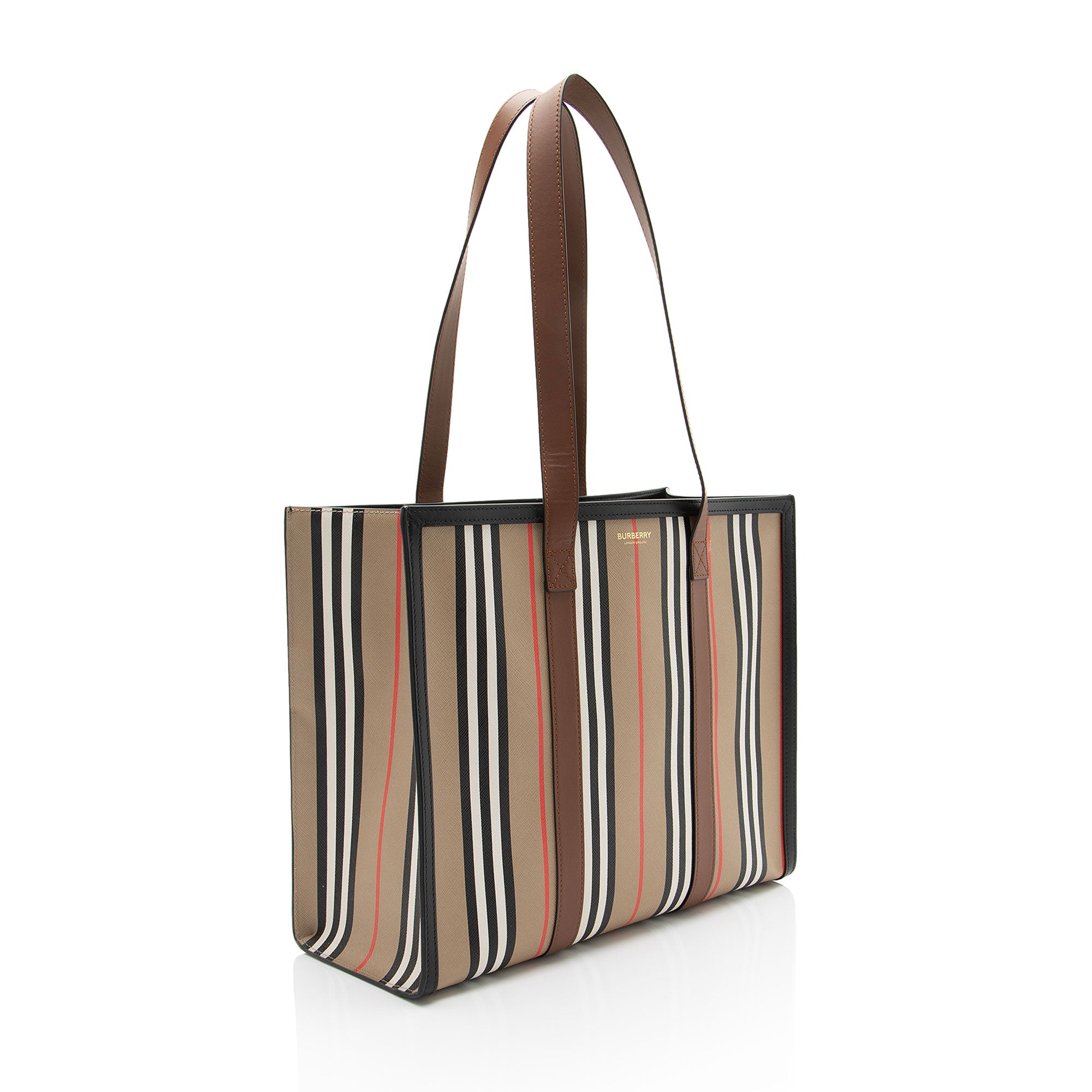 Burberry E-Canvas Icon Stripe Tote