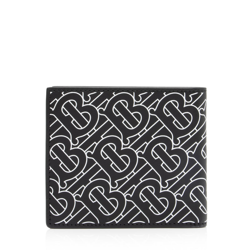 Burberry E-Canvas TB Monogram Bi-Fold Wallet (SHF-EKw5mW)