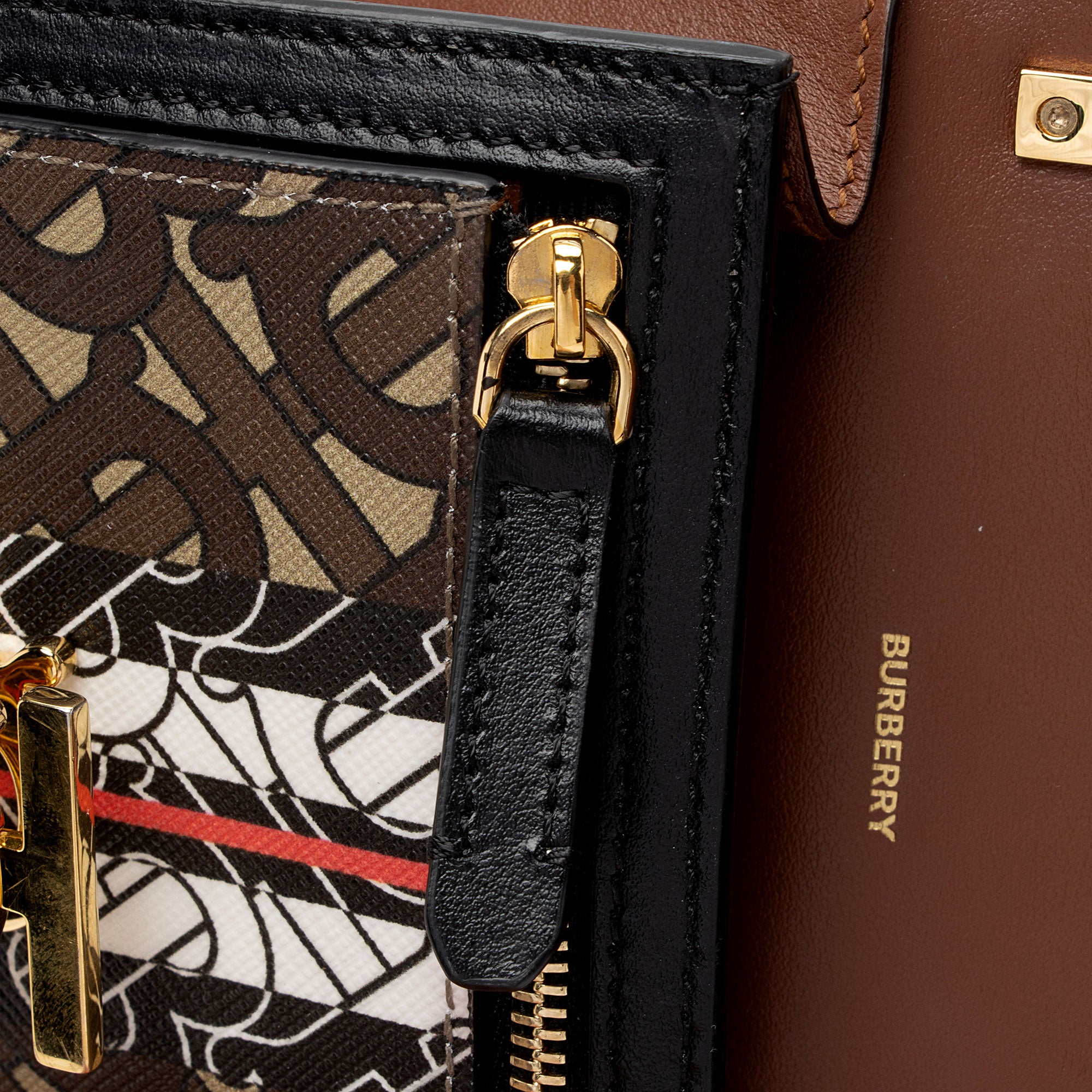 Burberry monogram stripe tote bag discount