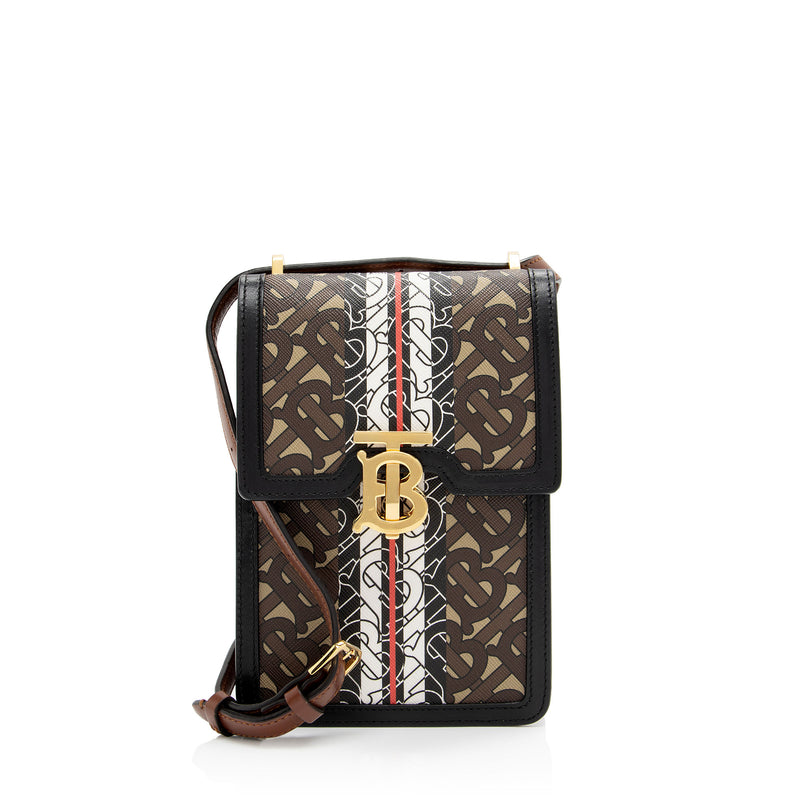 Burberry E-Canvas TB Monogram Stripe Mini Messenger (SHF-dLA5PE)