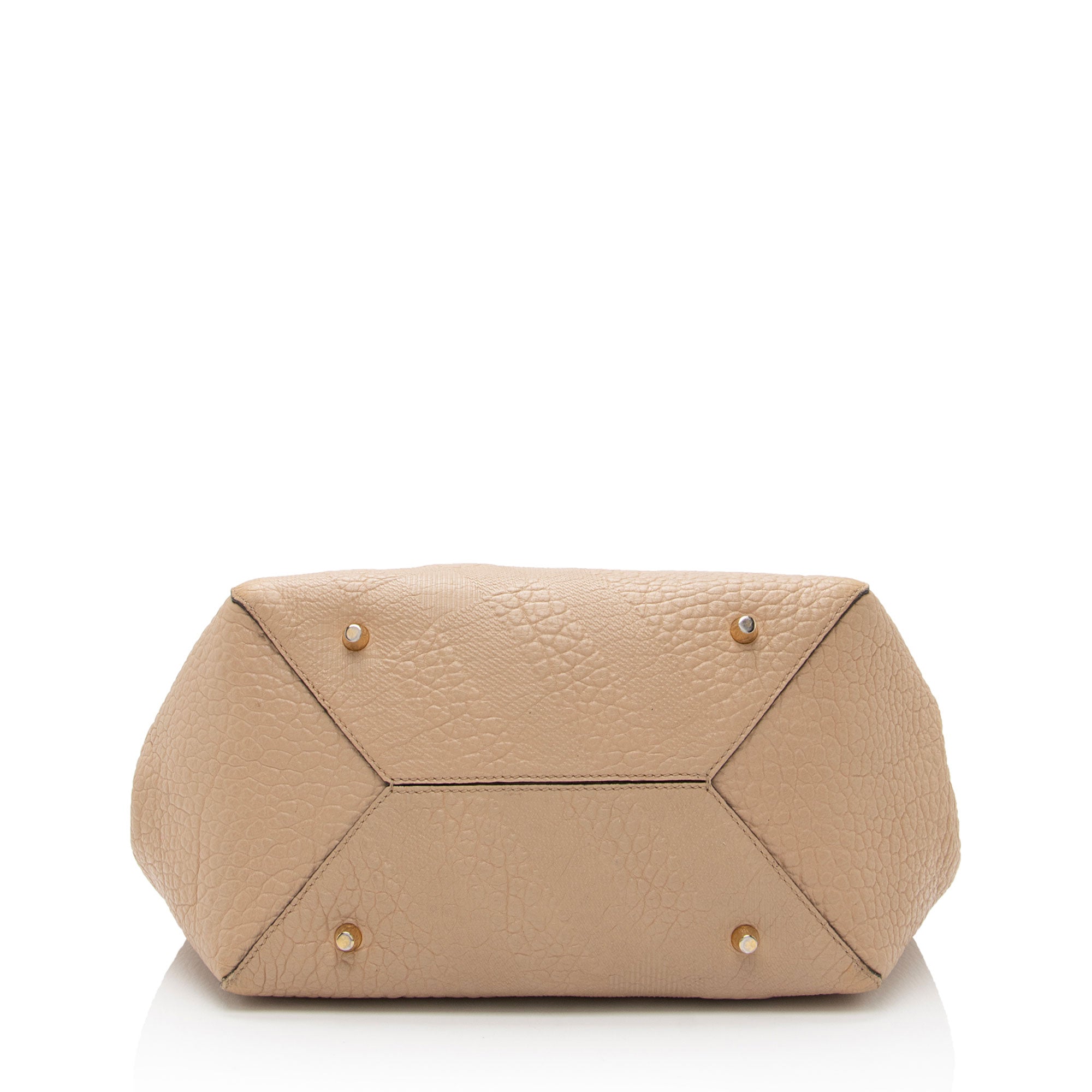 Burberry Embossed Check Leather Canterbury Small Tote (SHF-HNgQeT)