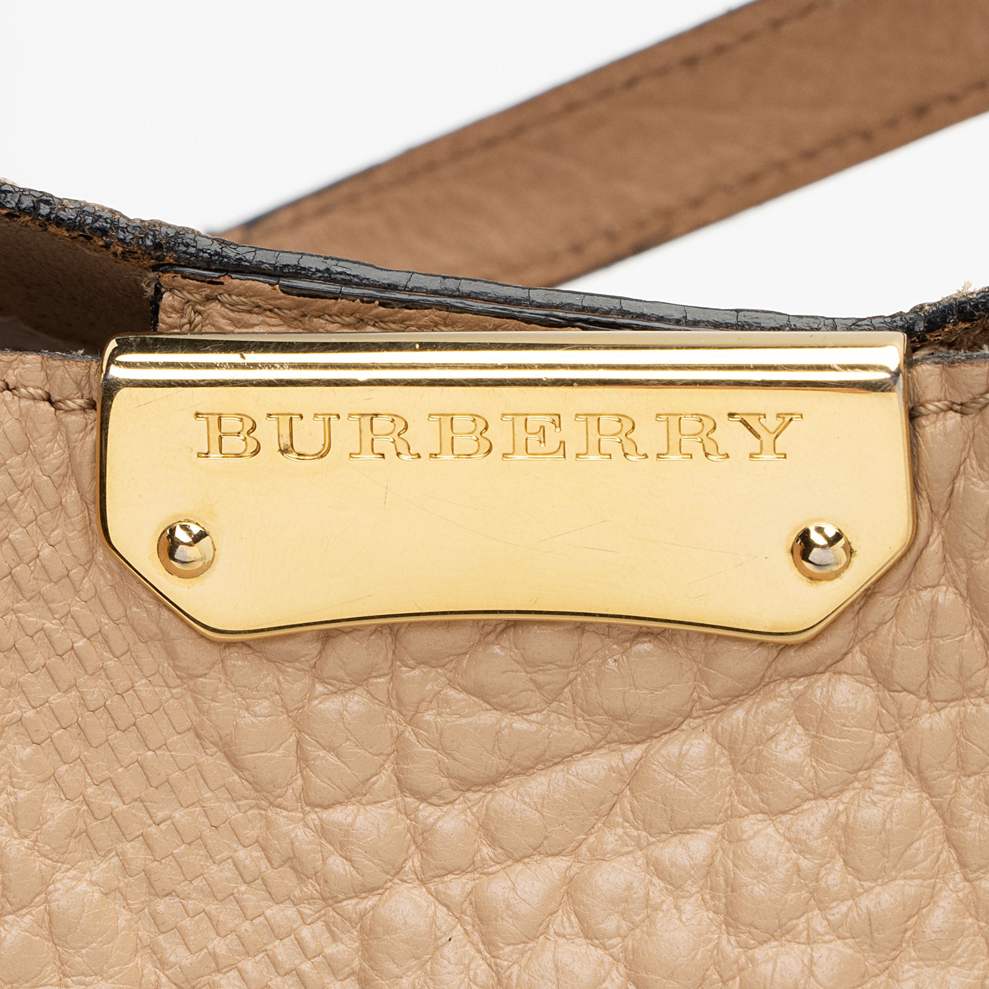 Burberry Embossed Check Leather Canterbury Small Tote (SHF-HNgQeT)