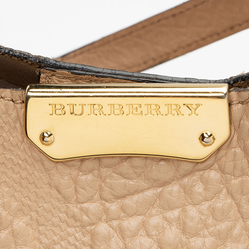 Burberry Embossed Check Leather Canterbury Small Tote (SHF-HNgQeT) – LuxeDH