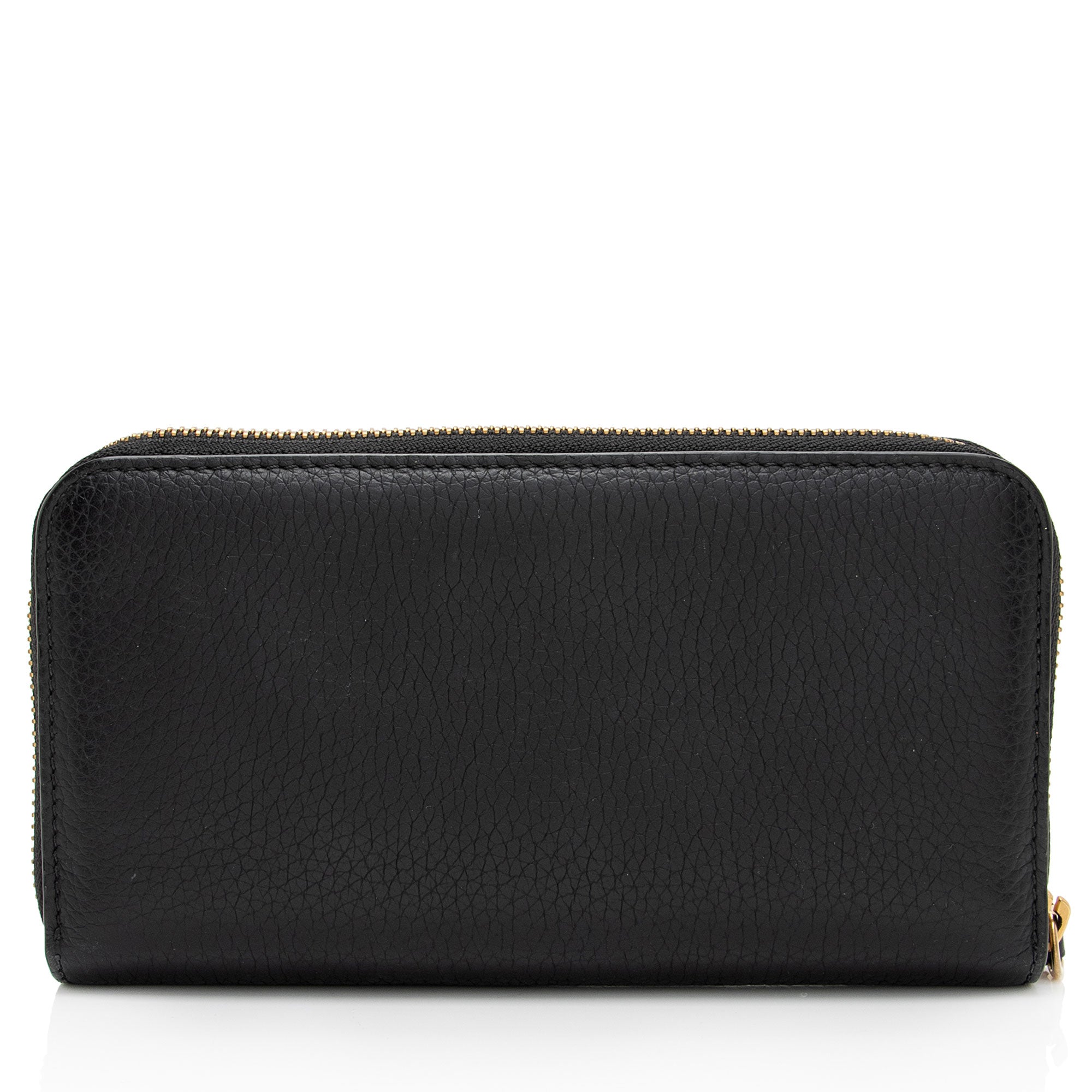 Burberry Embossed Grainy Calfskin Zip Around Wallet (SHF-qMp2HV)