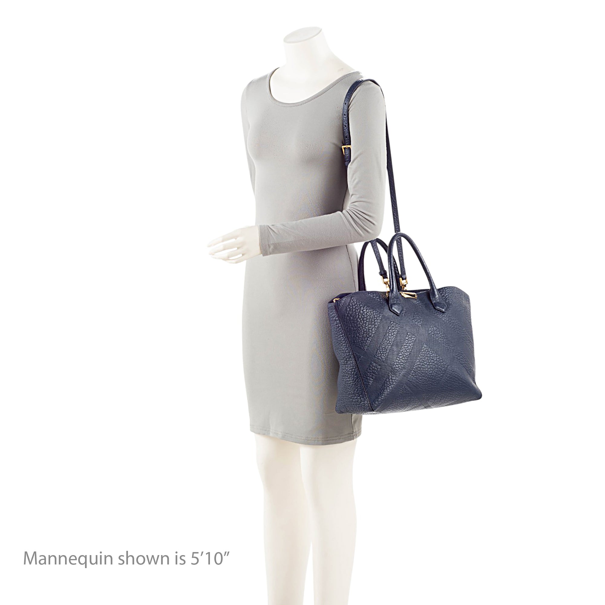 Burberry Embossed Leather Check Dewsbury Tote