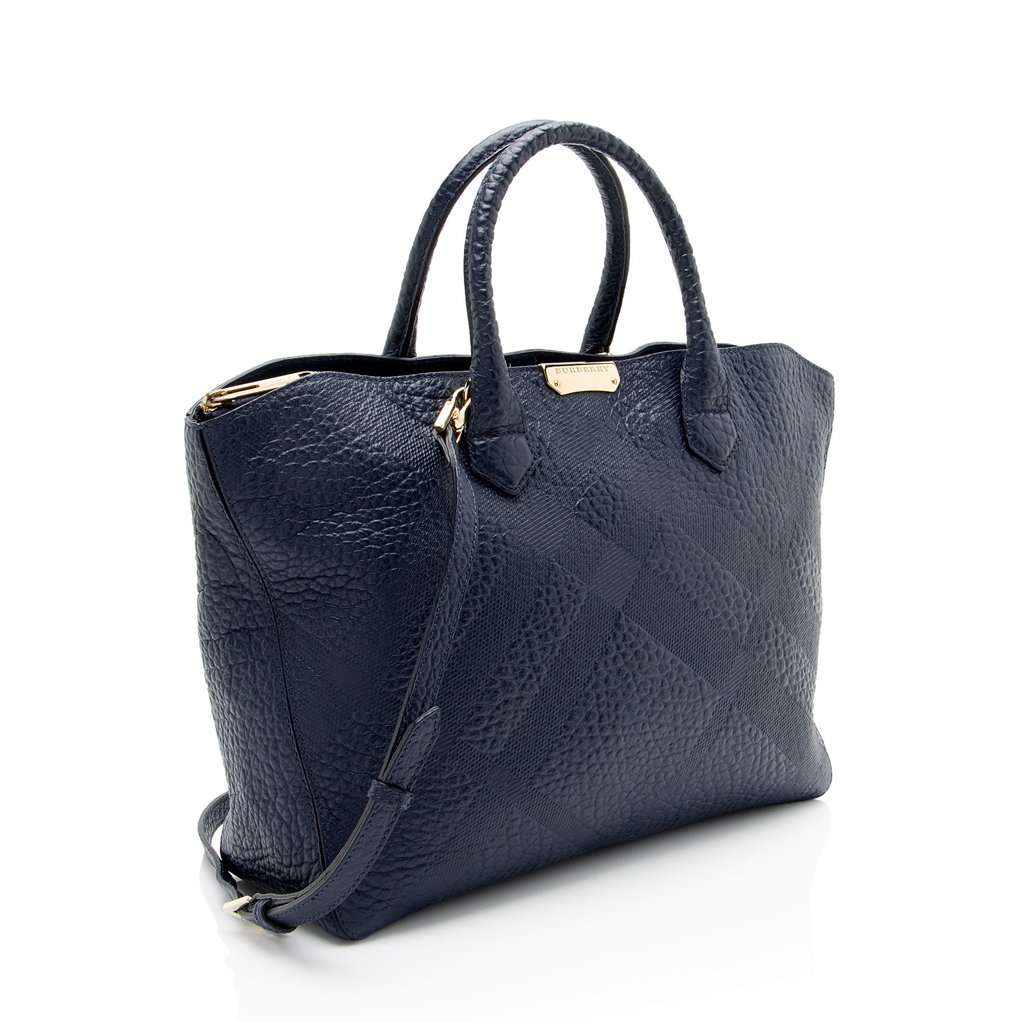 Burberry Embossed Leather Check Dewsbury Tote