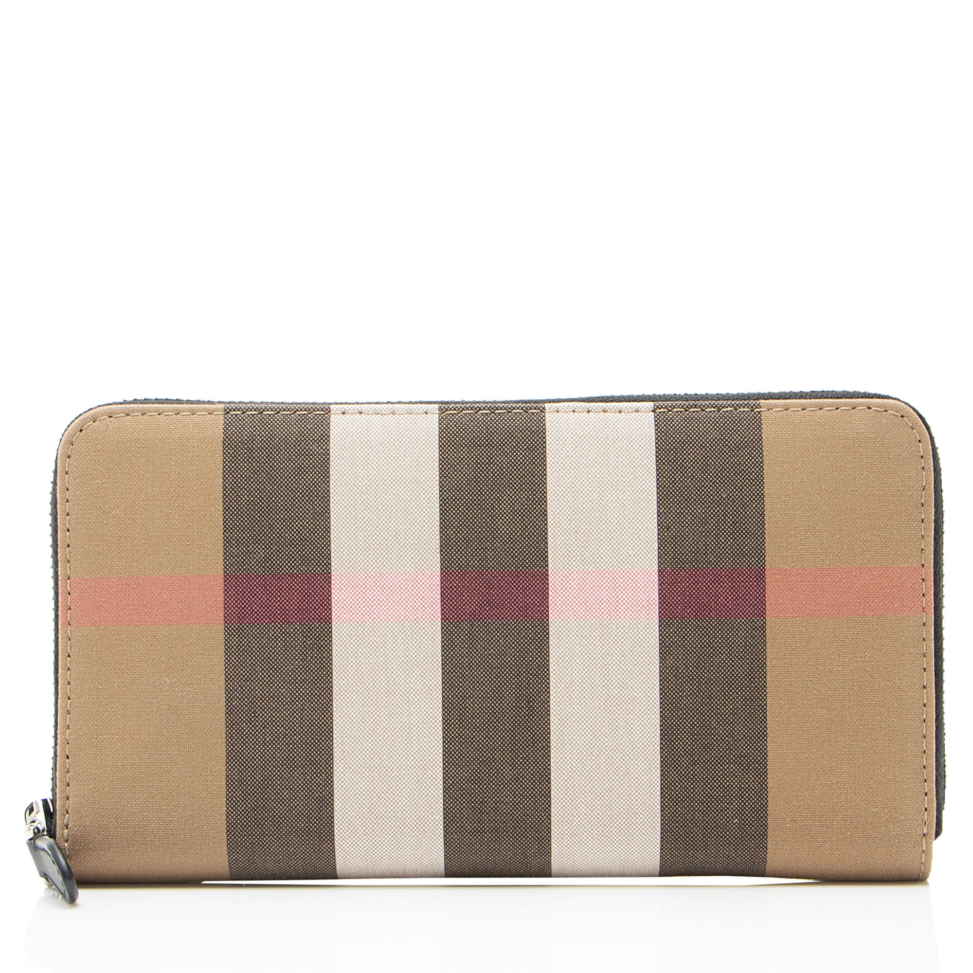 Burberry Exploded Check Zip Around Wallet