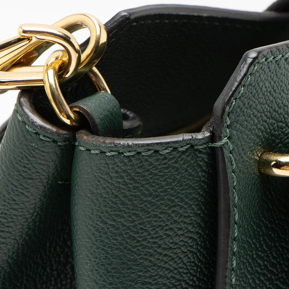 Burberry Grained Leather Buckle Small Tote