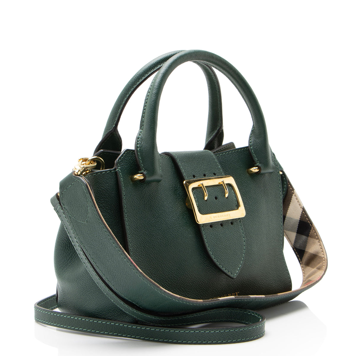 Burberry Grained Leather Buckle Small Tote