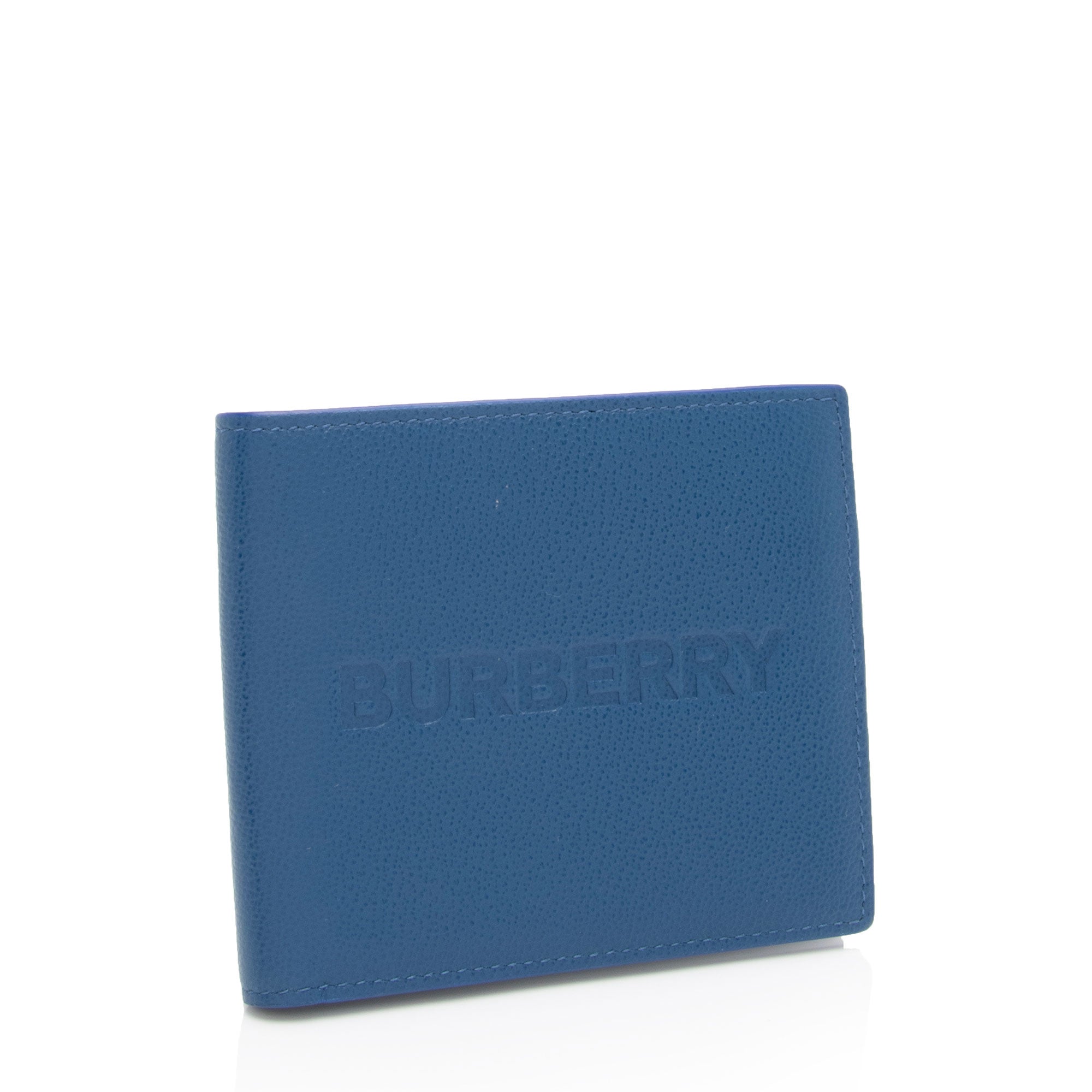 Burberry Grainy Calfskin Embossed Logo Bi-Fold Wallet (SHF-qaekqv)