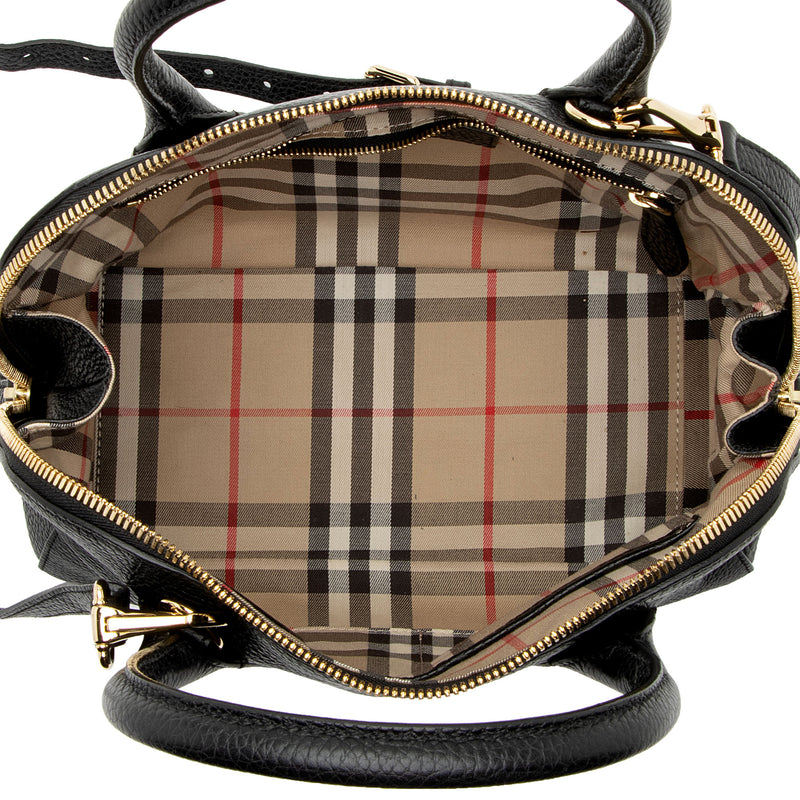 Burberry Grainy Calfskin Greenwood Small Bowling Bag (SHF-FpdJNF)