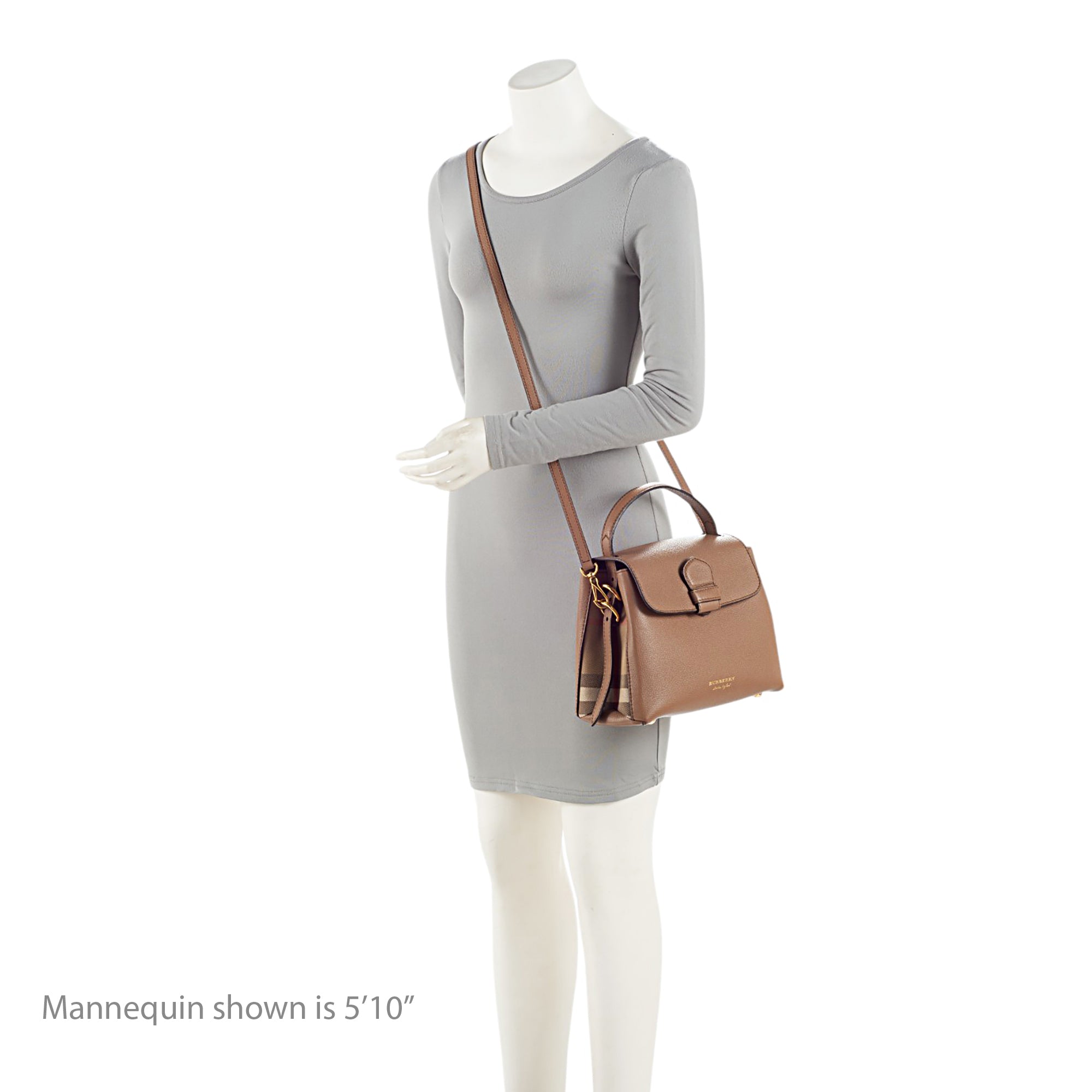 Burberry Grainy Calfskin House Check Camberley Small Satchel (SHF-SUePuH)