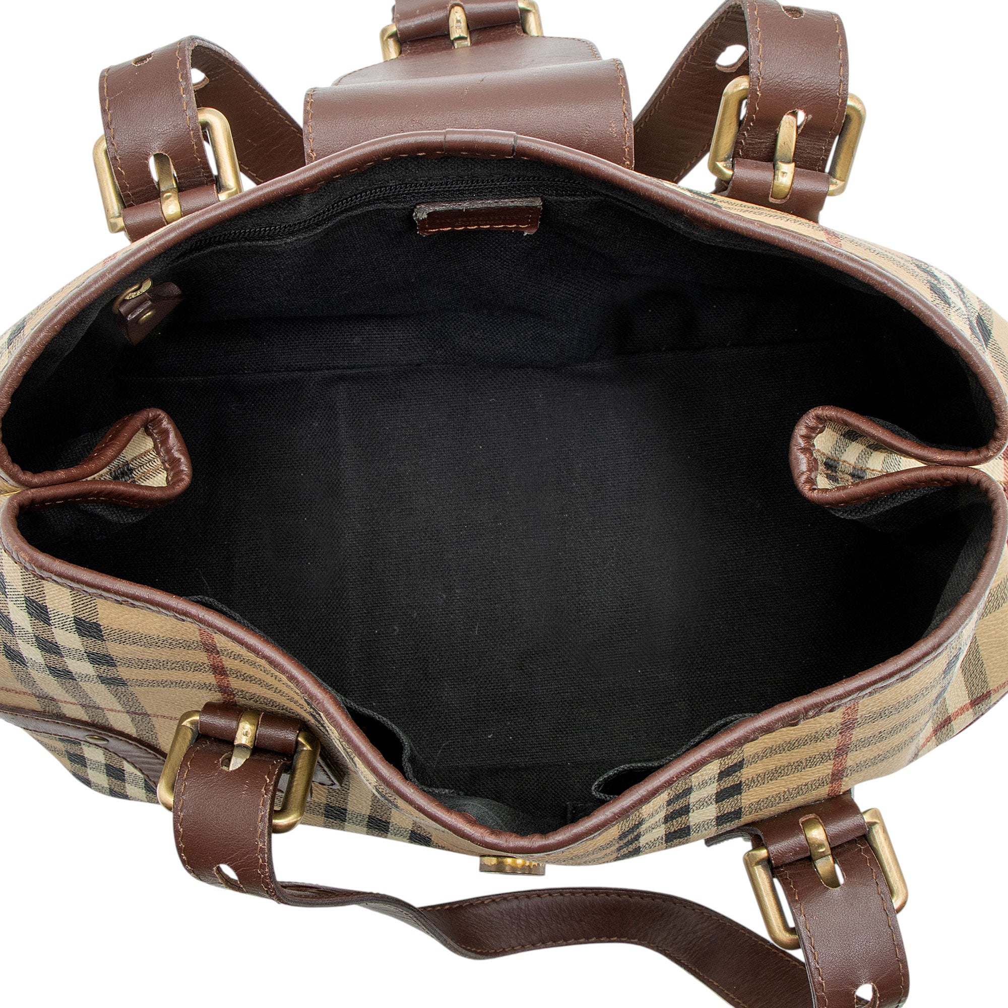 Burberry Haymarket Check Buckle Satchel