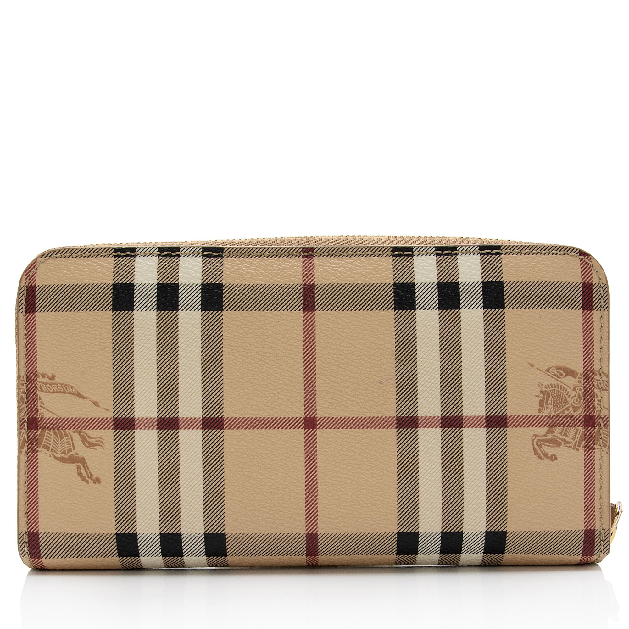 Burberry Haymarket Check Zip Around Wallet (SHF-T4rgfq)