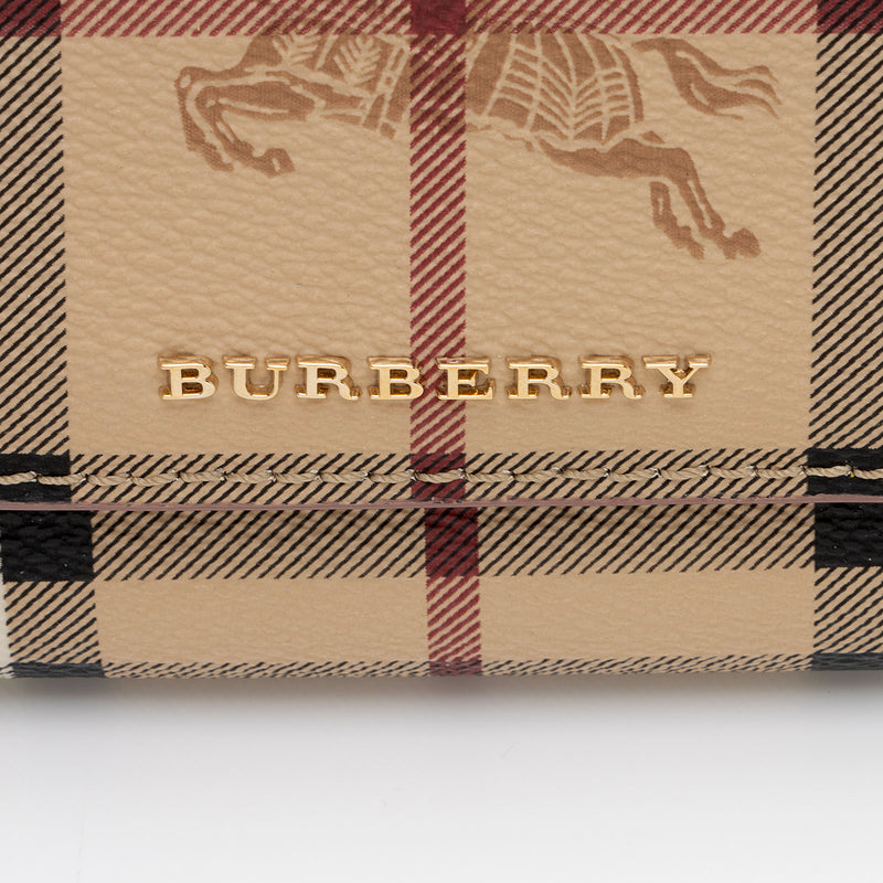 Burberry Haymarket Check Leather Key Ring in Natural for Men