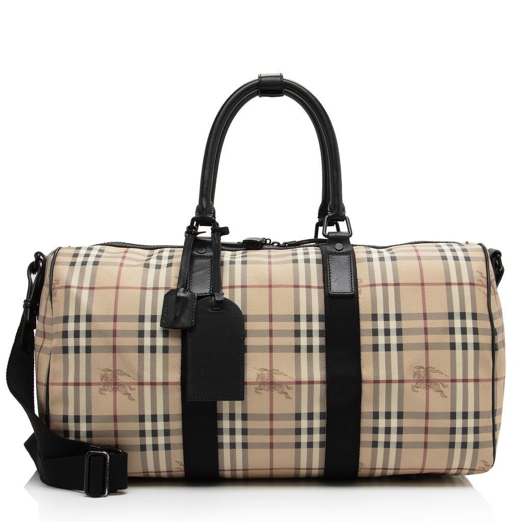 Burberry Haymarket Check Holdall Duffle Bag (SHF-htwN9P)