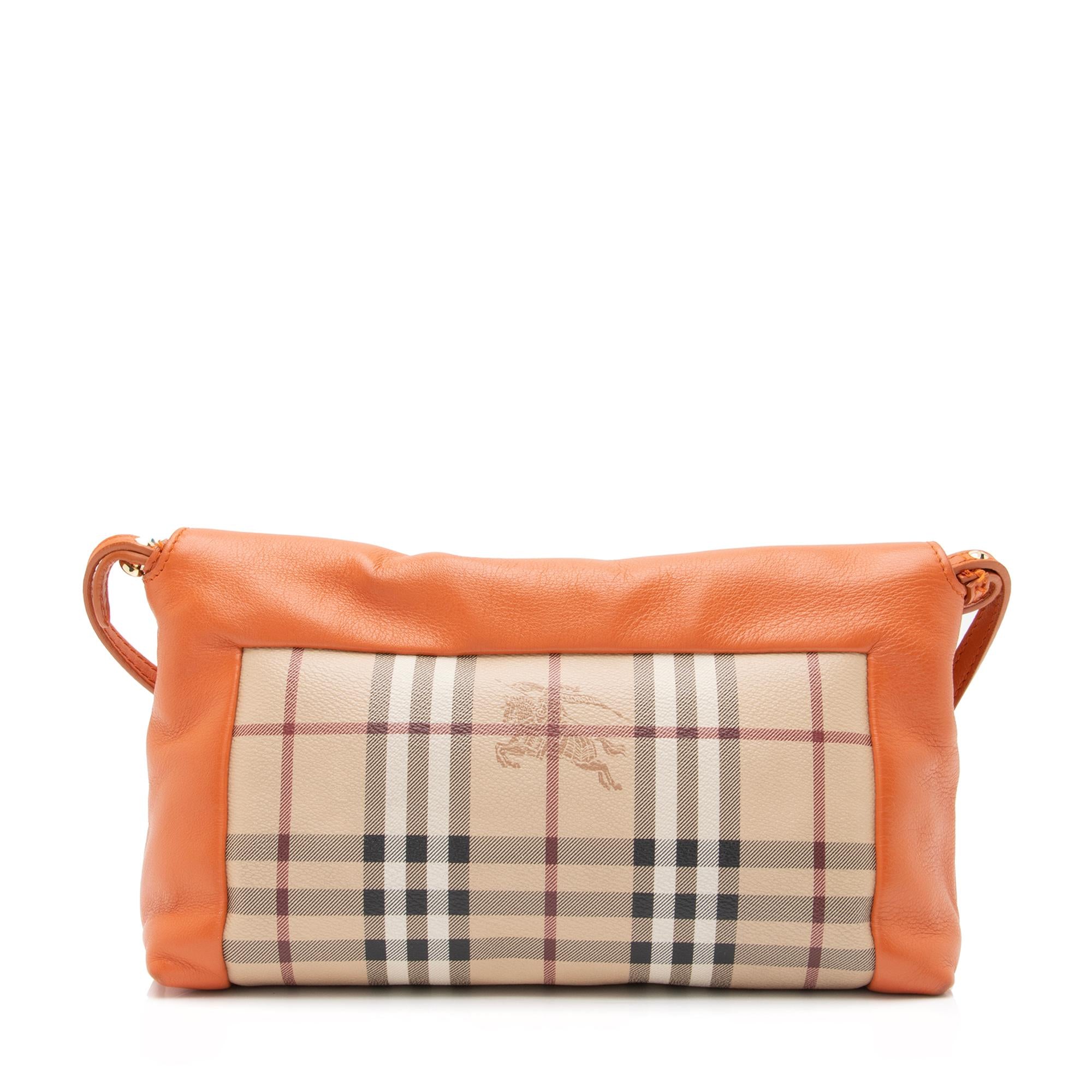 Burberry Haymarket Check Leather Knots Leah Small Clutch (SHF-n3rgZO)