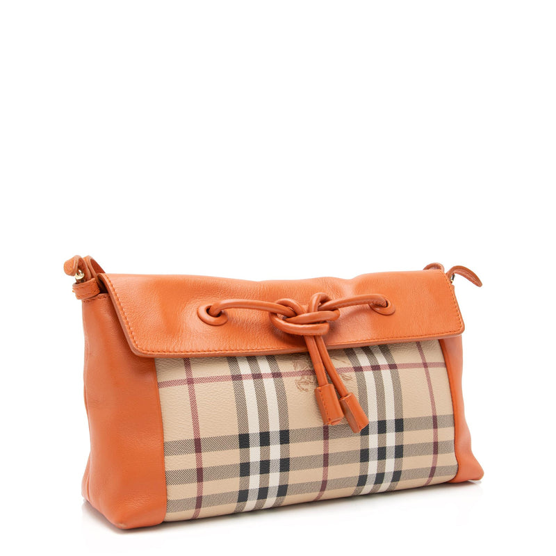 Burberry Haymarket Check Leather Knots Leah Small Clutch (SHF-n3rgZO)