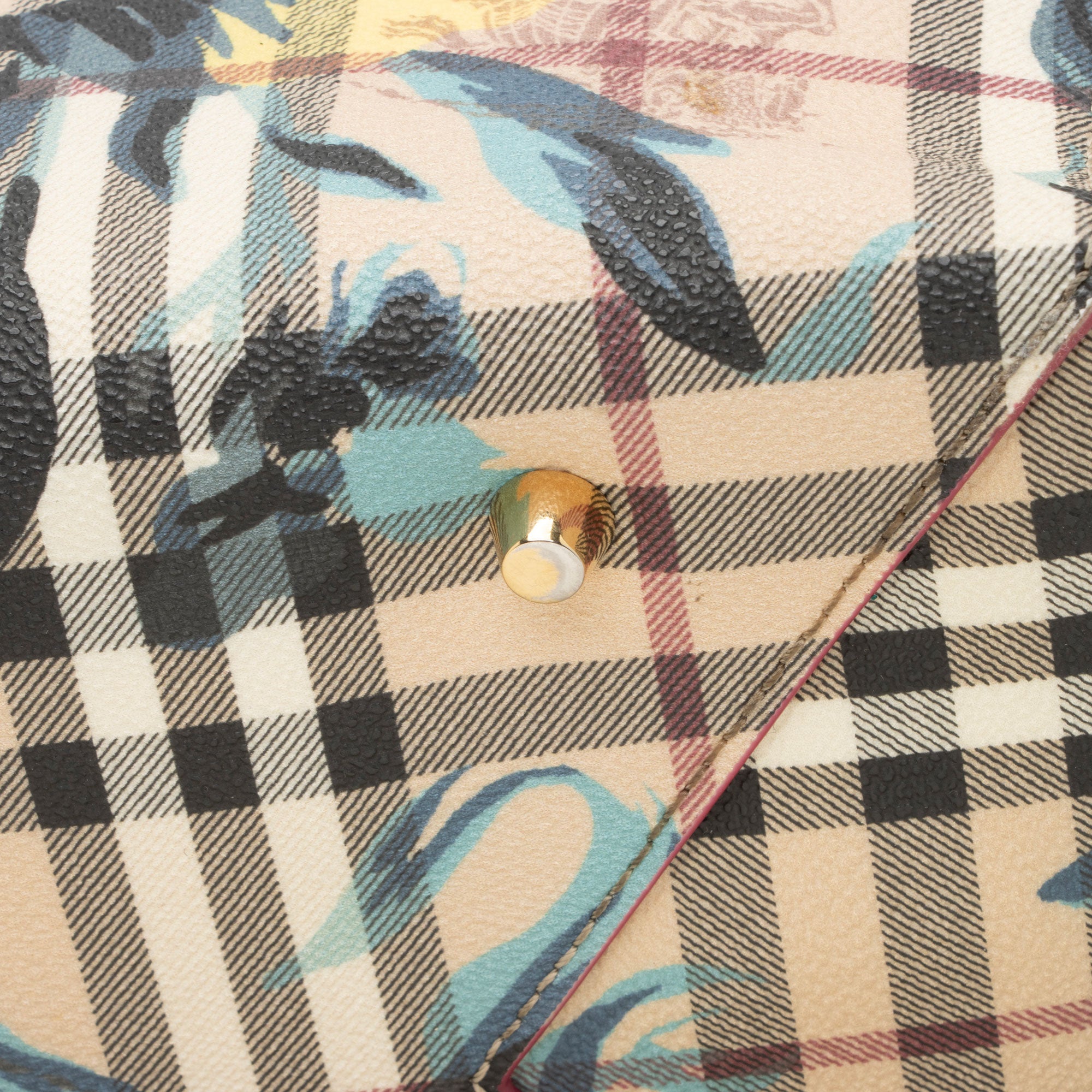 Burberry Haymarket Check Peony Rose Canter Small Tote (SHF-GlIEtN)