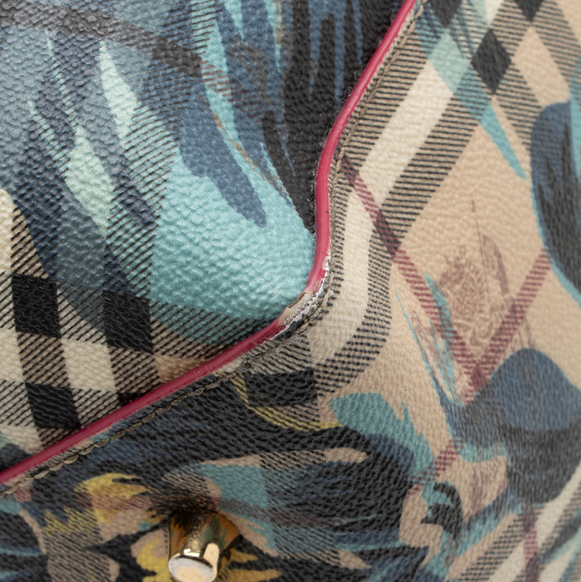 Burberry Haymarket Check Peony Rose Canter Small Tote (SHF-GlIEtN)