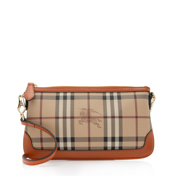 Burberry Haymarket Check Peyton Clutch SHF IfJeTZ