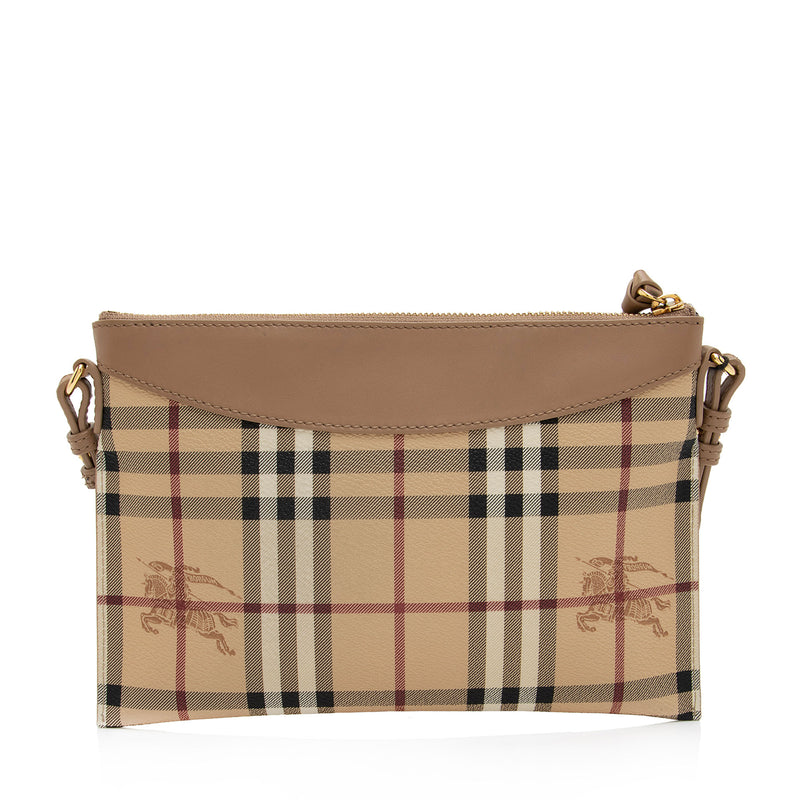 Burberry Haymarket Check Peyton Crossbody Bag (SHF-Do85Bg)