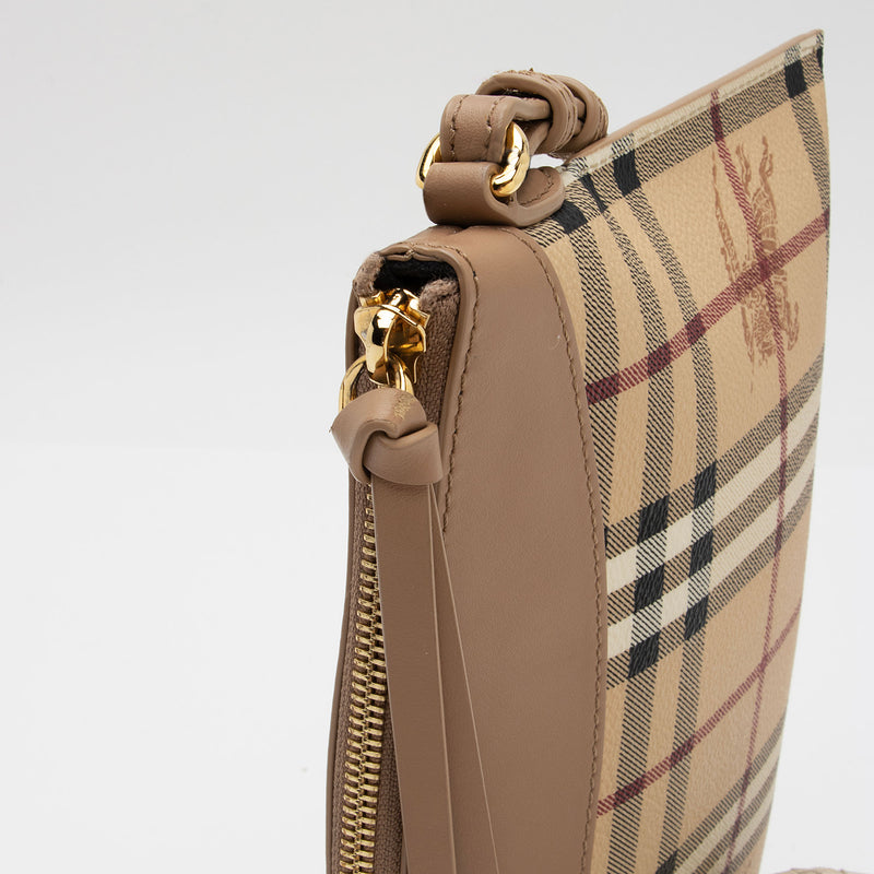 Burberry Haymarket Check Peyton Crossbody Bag (SHF-Do85Bg)