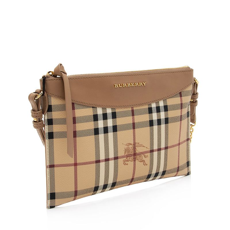 Burberry Haymarket Check Peyton Crossbody Bag (SHF-Do85Bg)