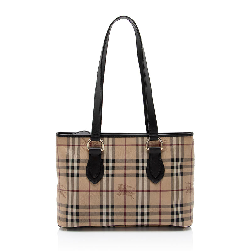 Burberry Haymarket Check Regent Medium Tote (SHF-gey01E)