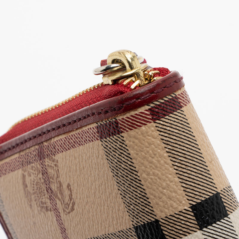 Burberry haymarket zip around wallet outlet