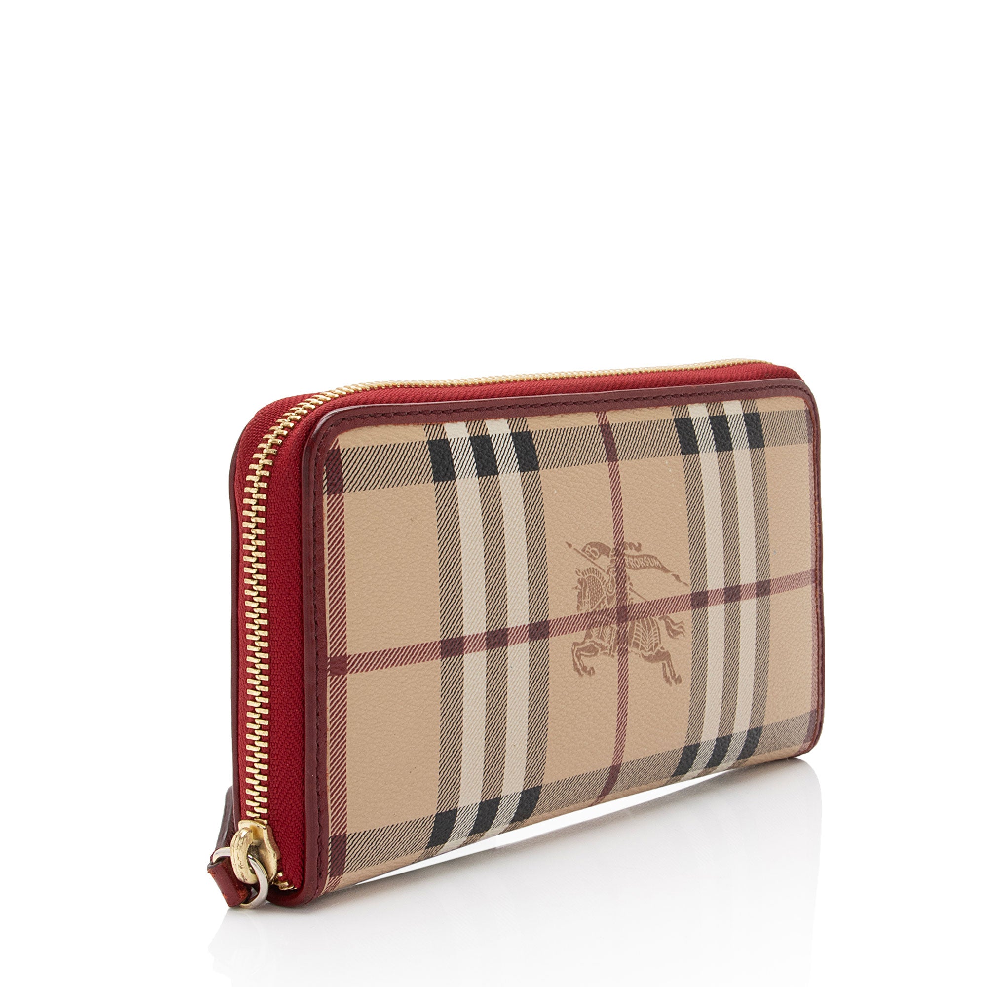 Burberry Haymarket Check Zip Around Wallet (SHF-8zBWAj)