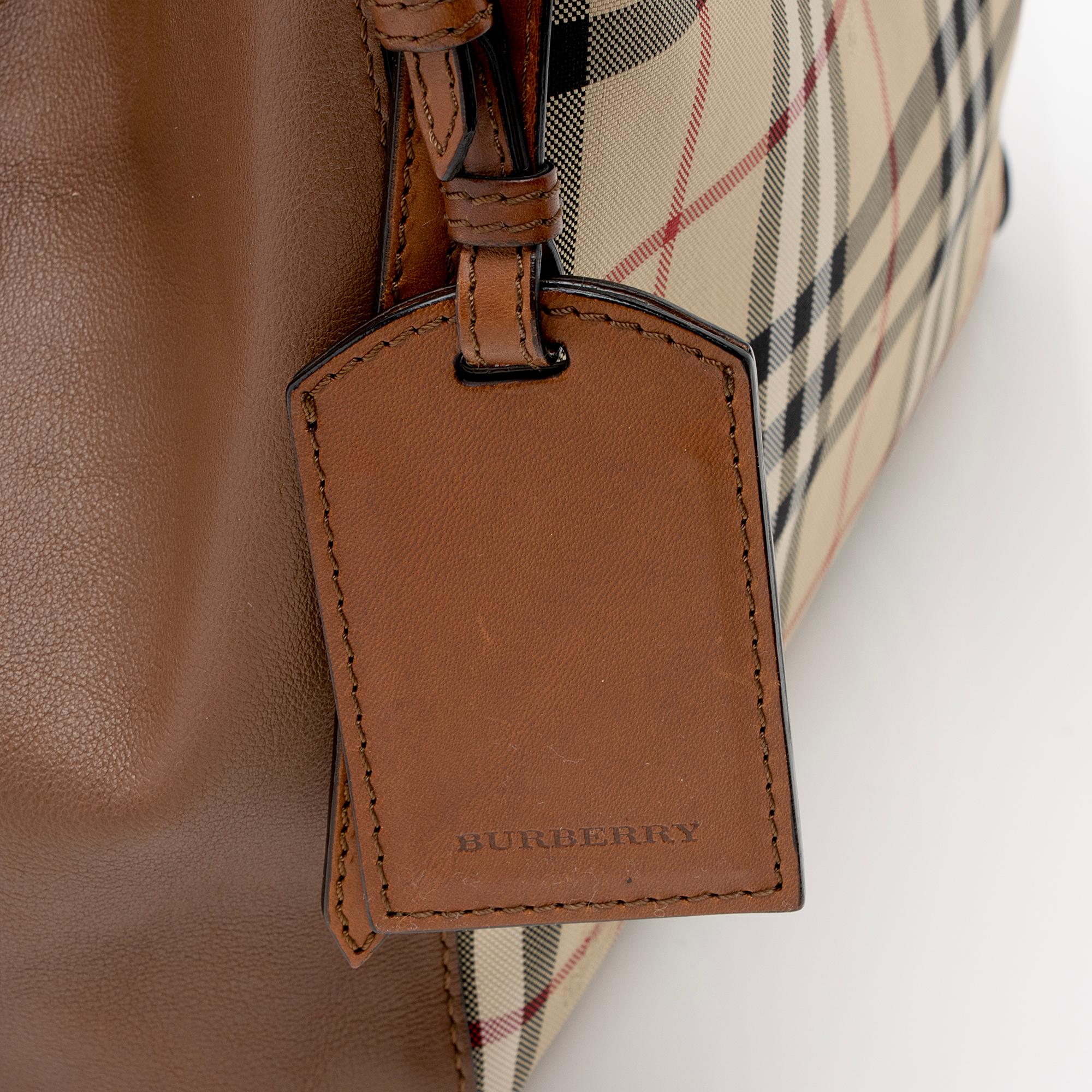 Burberry small canter in horseferry check and leather outlet