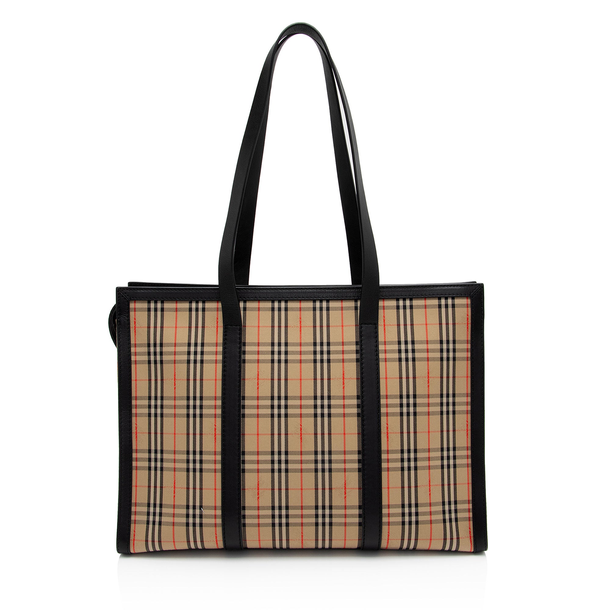 Burberry Vintage Check 1983 Link Zip Tote (SHF-DCHhVW)