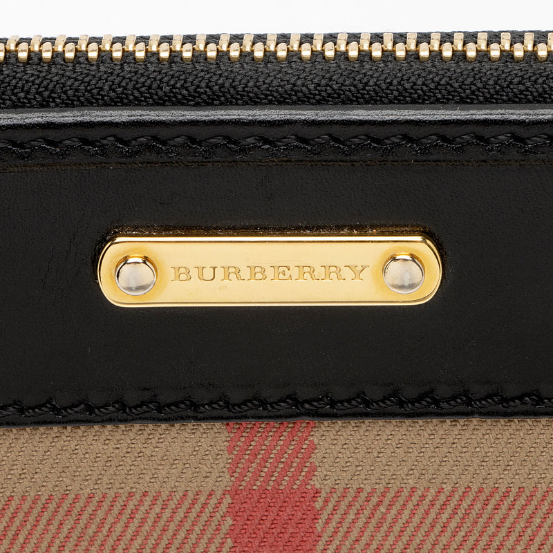 Burberry House Check Bridle Ziggy Zip Around Wallet (SHF-HNJnMY)