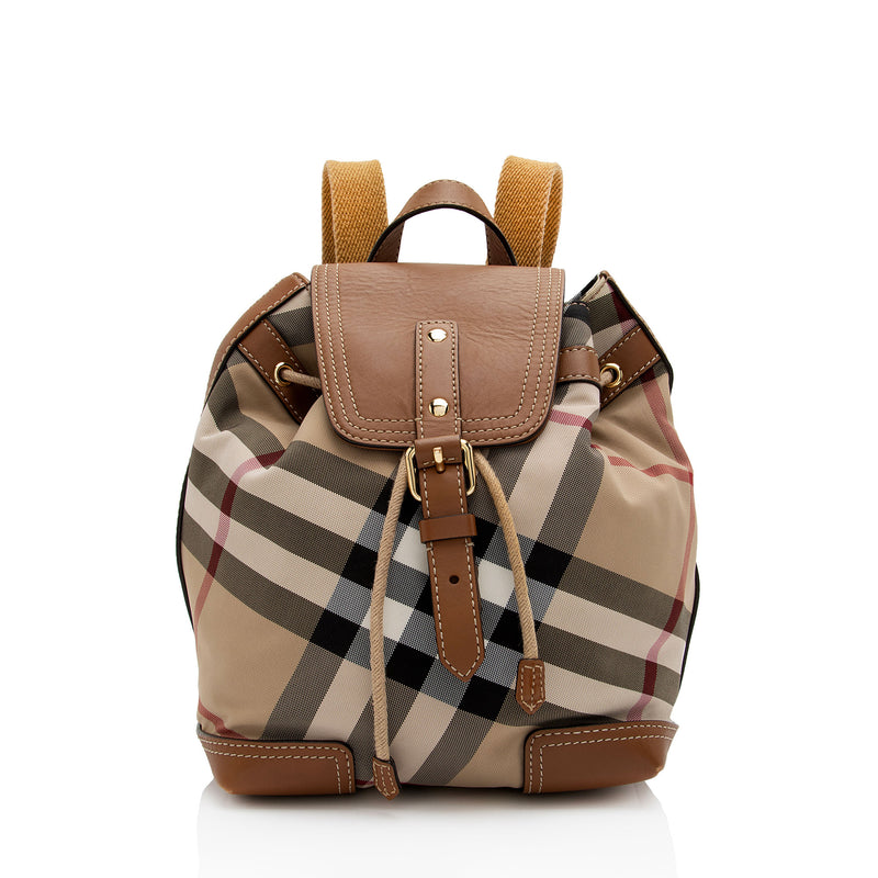 Denny Mini Checked Tote Bag in Black - Burberry