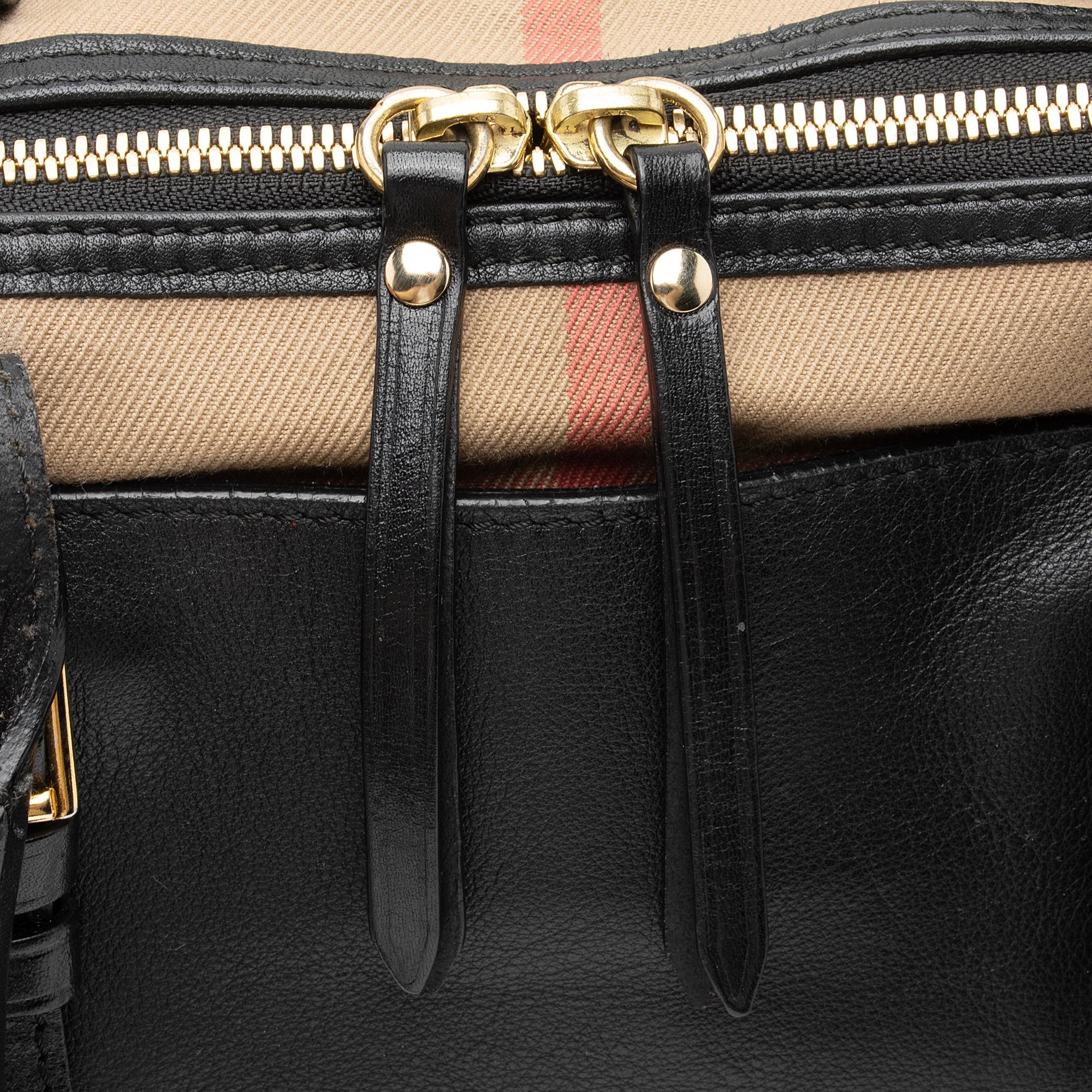 Burberry House Check Lambskin Bridle Salisbury Small Tote (SHF-mVCDxh)