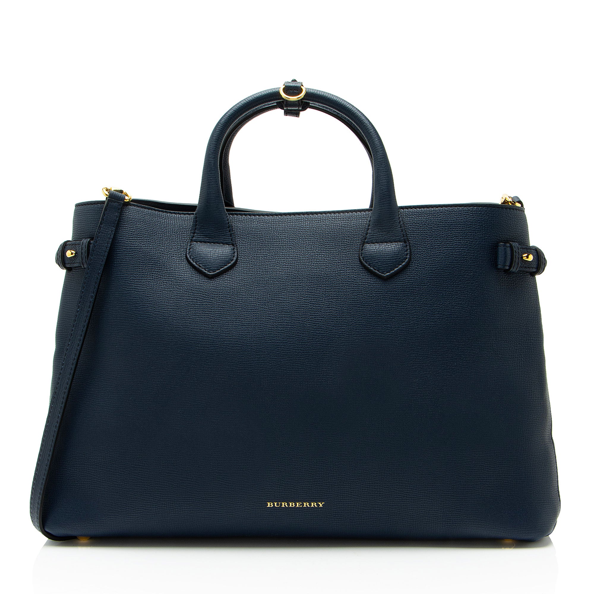 Burberry House Check Leather Banner Large Tote