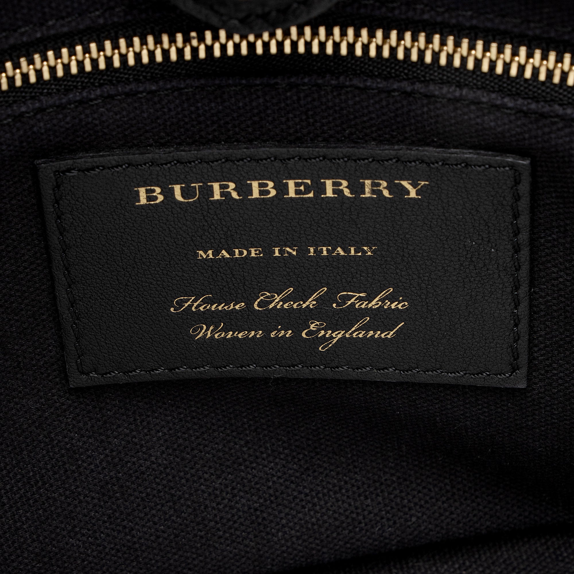 Burberry House Check Leather Banner Small Tote