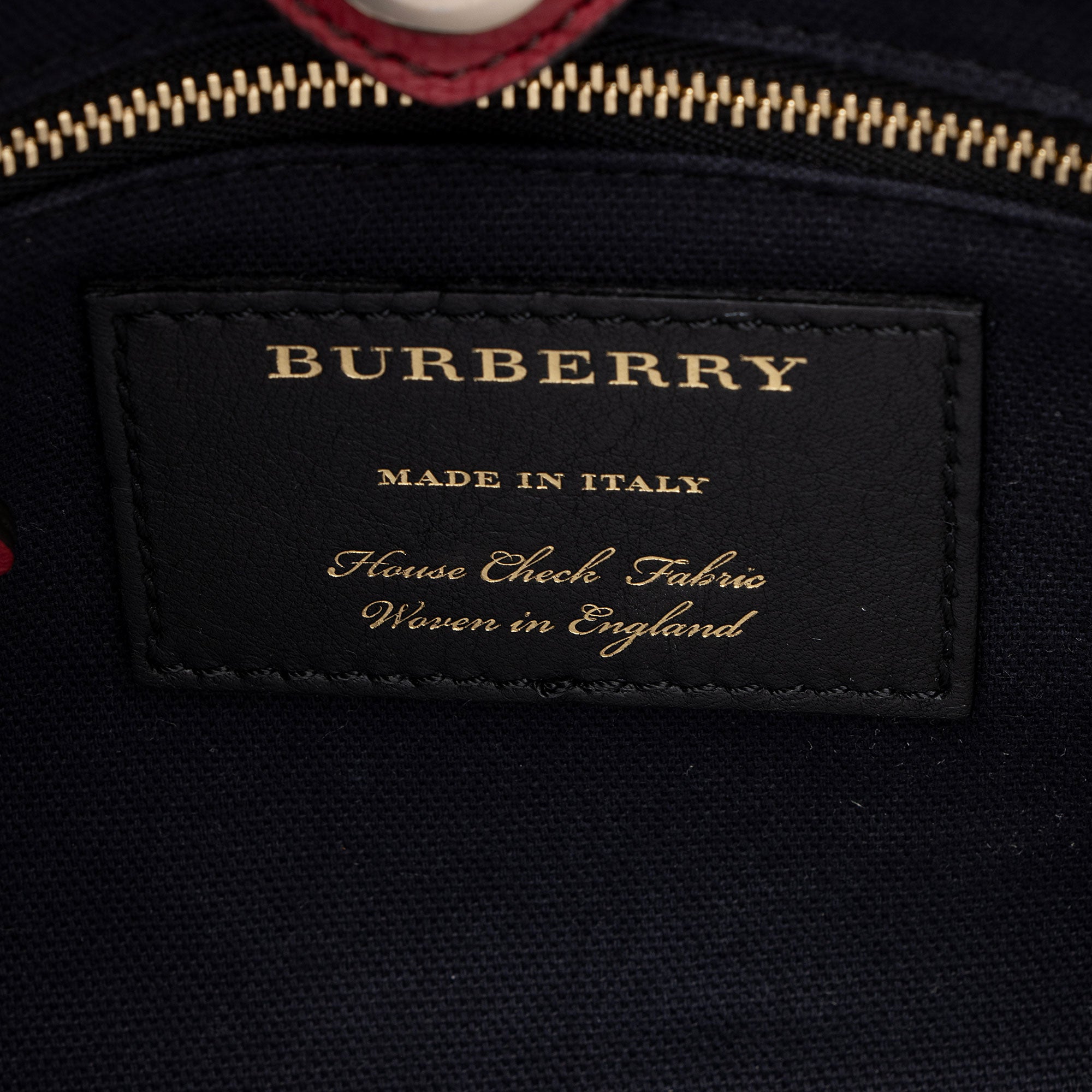 Burberry House Check Leather Banner Small Tote