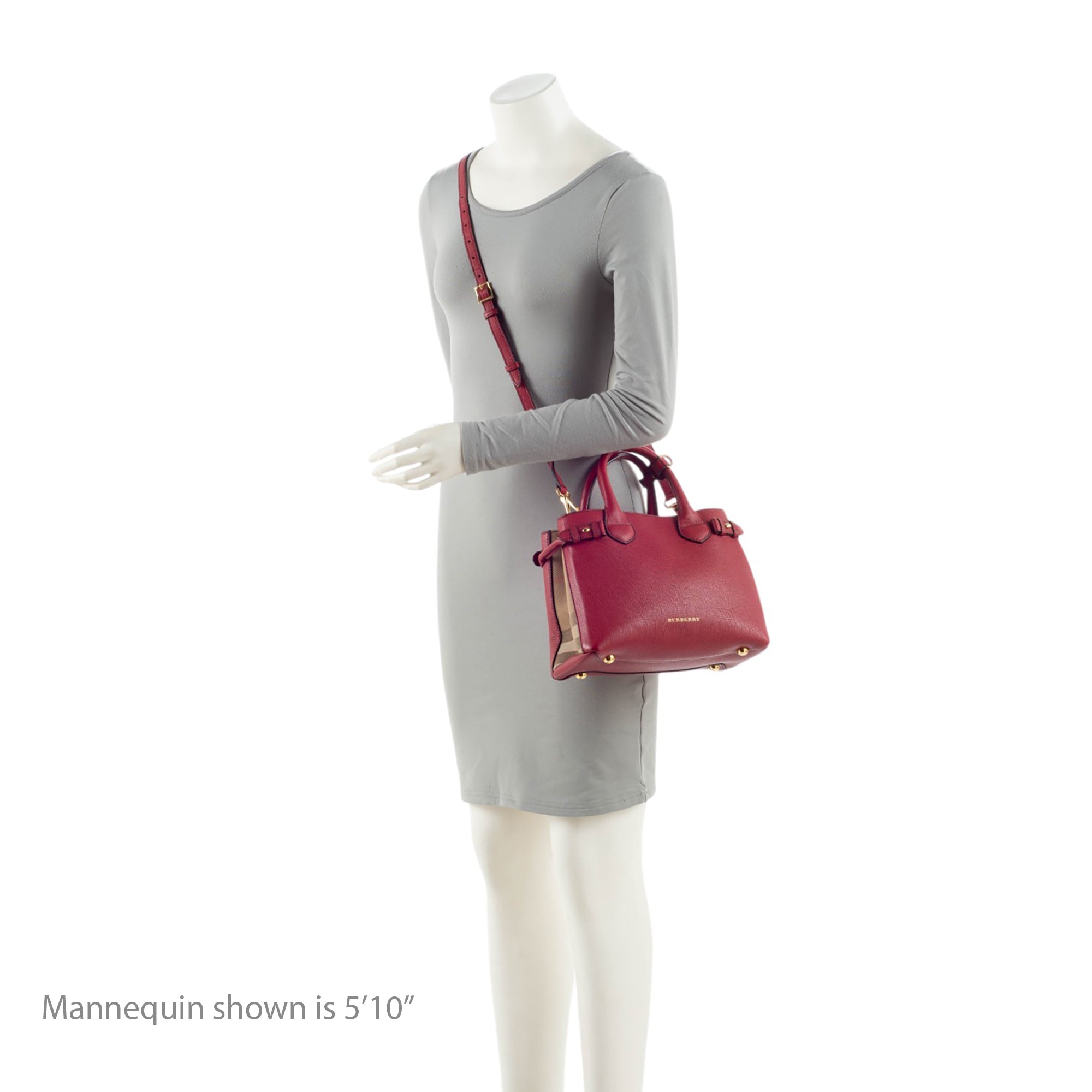 Burberry House Check Leather Banner Small Tote