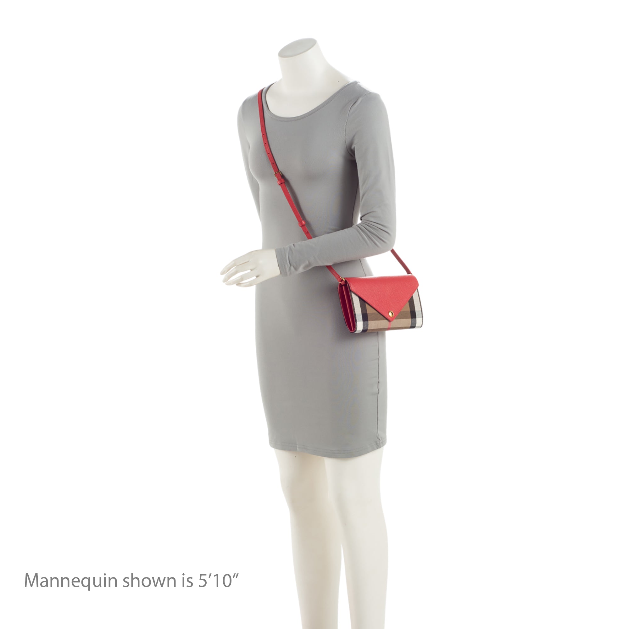 Burberry House Check Leather Hannah Wallet on Strap (SHF-eQV5N5)